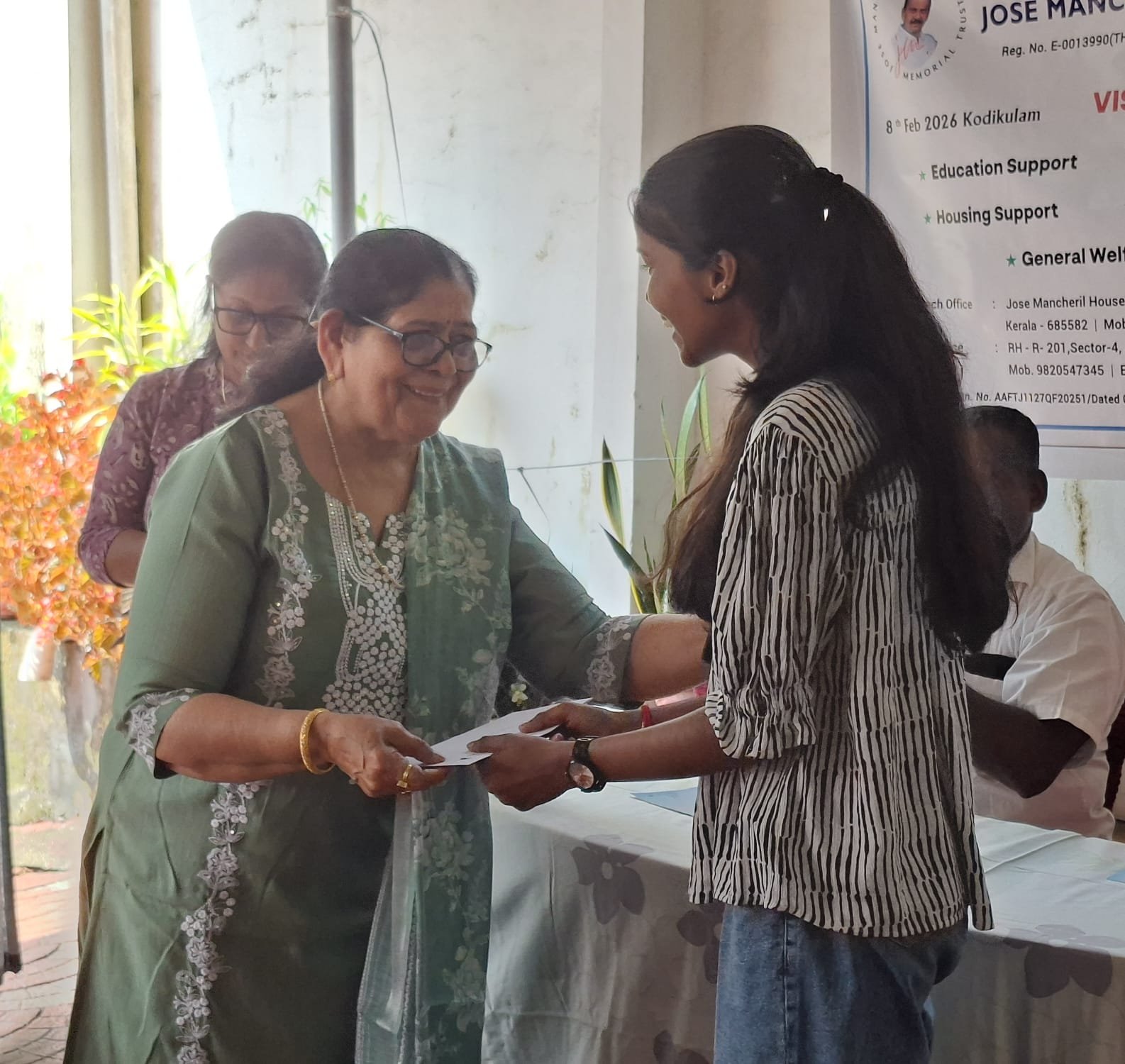 Scholarship handover to a student – Kodikulam, Feb 2026