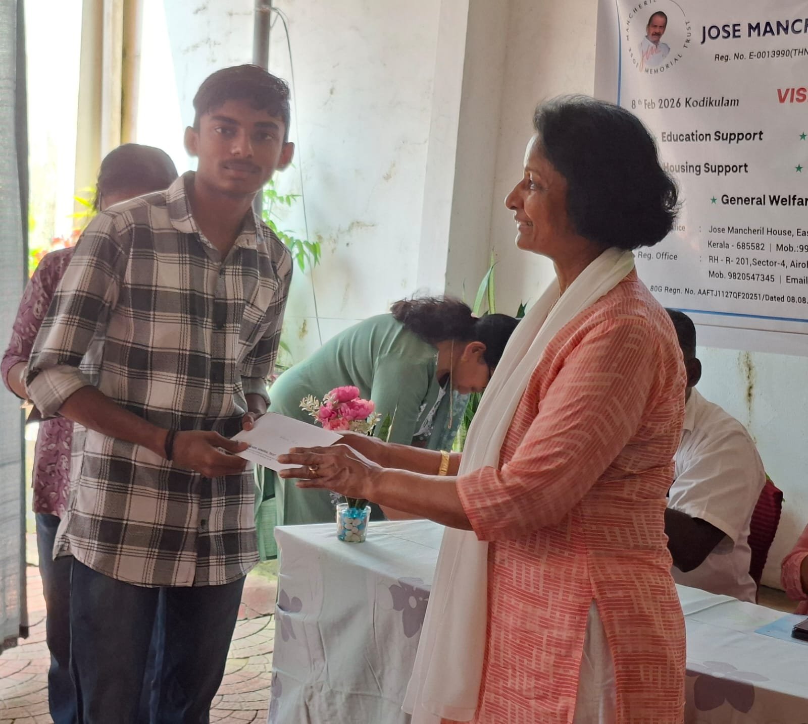 Scholarship handover to a student – Kodikulam, Feb 2026